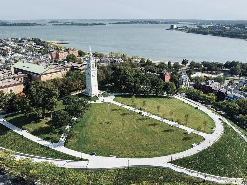 Aerial view of Dorchester Heights.